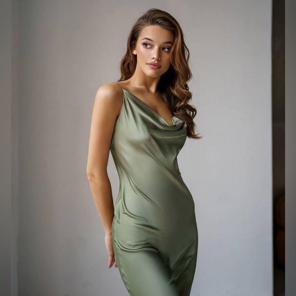 SOLD --- GLAM. Los Angeles Satin Mini Dress